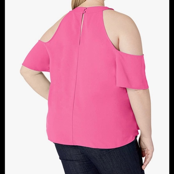 Rachel Roy Curvy April Neon Pink Halter Top - Picture 9 of 9